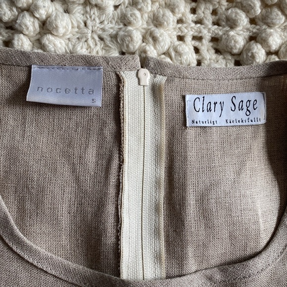 Clary Sage Linen Dress with Belt - Picture 3 of 5